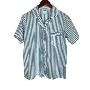 National Brand Blue and White Striped Pajama Top Size S